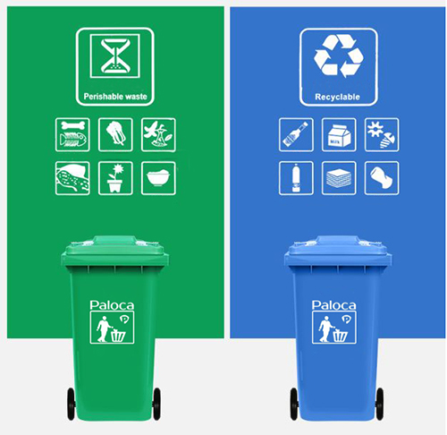 Thùng rác nhựa đựng rác thải hữu cơ và rác thải tái chế
