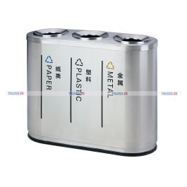 Thùng rác inox ngoài trời 3 ngăn