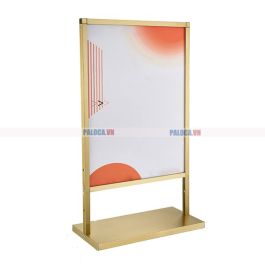 Standee quảng cáo khung inox mạ vàng