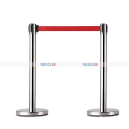Cột chắn Inox trắng dây xanh đỏ 1,8m