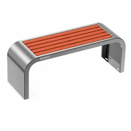 Ghế công viên không tựa khung inox gỗ nhựa