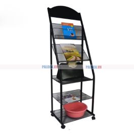 Giá đựng tạp chí có bánh xe