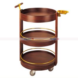 kệ để rượu hình tròn bằng gỗ 3 tầng