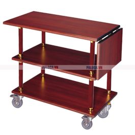 Xe đẩy phục vụ bàn bằng gỗ giá rẻ 