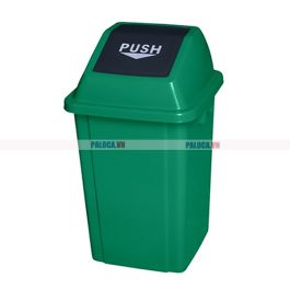Thùng rác nhựa nắp đẩy 25L màu xanh