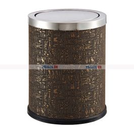 Thùng rác văn phòng bọc da nắp bập bênh