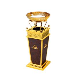 Thùng rác giả da có khay thủy tinh