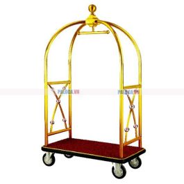 Xe chở hành lý khung vòm inox mạ vàng 