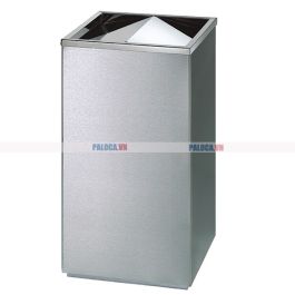 Thùng rác inox trắng nắp lật vuông