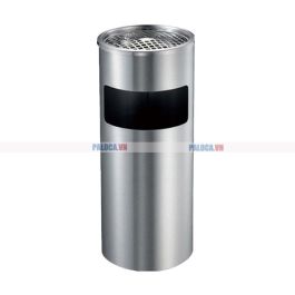 Thùng rác inox trắng nắp gạt tàn