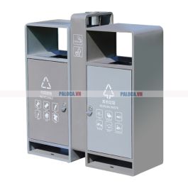 Thùng rác ngoài trời có gạt tàn thuốc