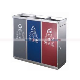 Thùng rác inox phân loại 3 ngăn