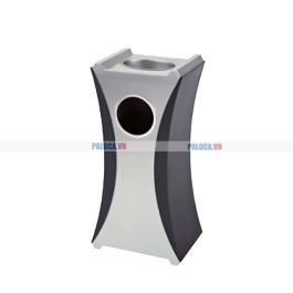 Thùng rác thân inox cạnh thép có gạt tàn