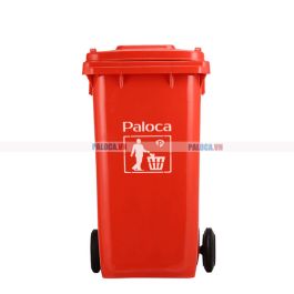 Thùng rác nhựa HDPE 120L màu đỏ
