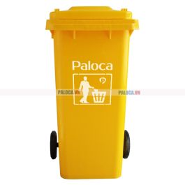 Thùng rác nhựa 120 lít màu vàng