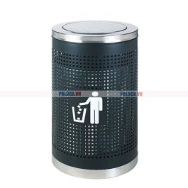 thùng rác inox nắp bập bênh
