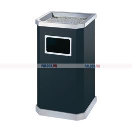 thùng rác vuông có gạt tàn thuốc