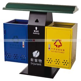 Thùng rác để nơi công cộng bằng kim loại