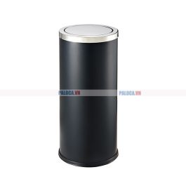 thùng rác inox tròn nắp bập bênh