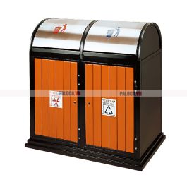Thùng rác gỗ công nghiệp ngoài trời phân loại rác