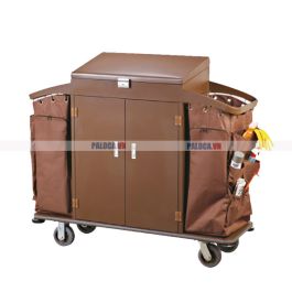 Xe dọn buồng phòng có cửa bằng thép