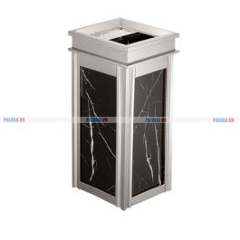 Thùng rác đá vuông có gạt tàn