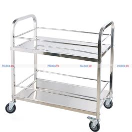 Xe đẩy inox 2 tầng
