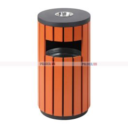 Thùng rác giả gỗ có gạt tàn 