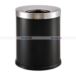 Thùng rác thép đen nắp hở