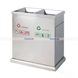 Thùng rác inox 2 ngăn ngoài trời