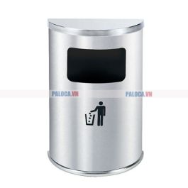 Thùng rác inox bán nguyệt màu trắng