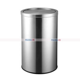 Thùng rác inox tròn nắp lật cỡ lớn Ø48