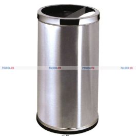 Thùng rác inox tròn có gạt tàn thuốc lá
