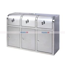 Thùng rác inox nhiều ngăn cửa đẩy