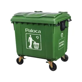 Thùng rác nhựa 1100L Paloca màu xanh lá