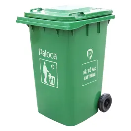Thùng rác nhựa 360L màu xanh lá