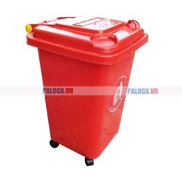 Thùng rác nhựa HDPE 60L màu đỏ
