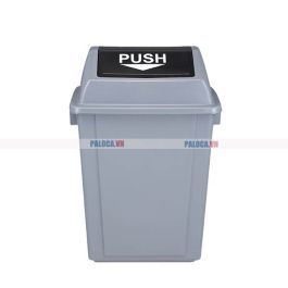 Thùng rác nhựa nắp đẩy 40L màu ghi