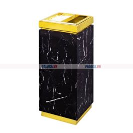 Thùng rác thép sơn giả đá có gạt tàn