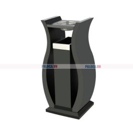 Thùng rác thép sơn đen gạt tàn