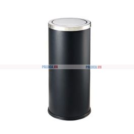 Thùng rác thép sơn đen nắp lật Ø25cm