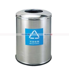 Thùng rác trung tâm thương mại Ø60cm trắng