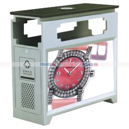 Thùng rác quảng cáo có gạt tàn bằng thép