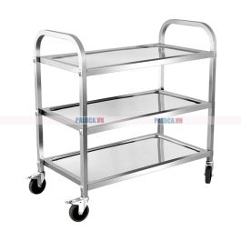 Xe đẩy inox 3 tầng (inox 304)