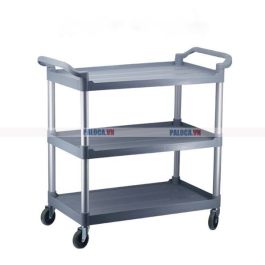 Xe đẩy 3 tầng bằng nhựa khung nhôm tròn