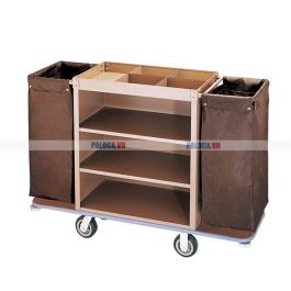 Xe đẩy dọn phòng 3 tầng bằng inox