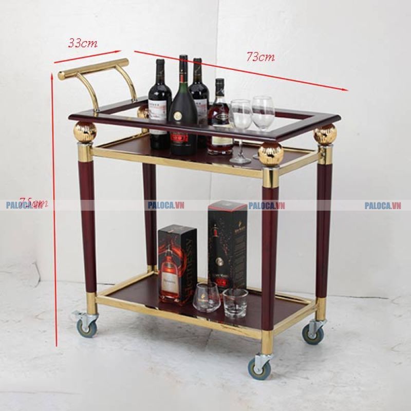 Xe phục vụ rượu inox vàng WY-47