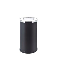Thùng rác thép phun sơn nắp lật inox trắng Ø300