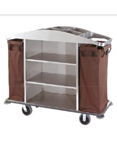 Xe dọn buồng phòng inox không có cửa