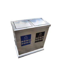 Thùng rác inox nắp lật 2 ngăn